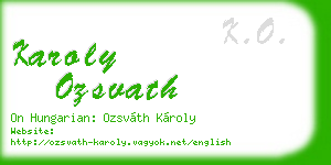 karoly ozsvath business card