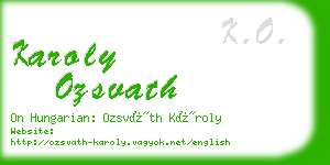 karoly ozsvath business card